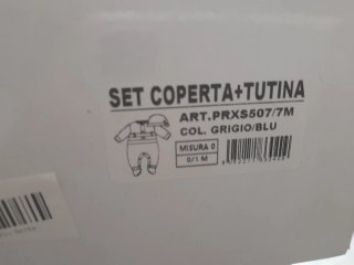 Tutina e copertina ciniglia 0-1 mese