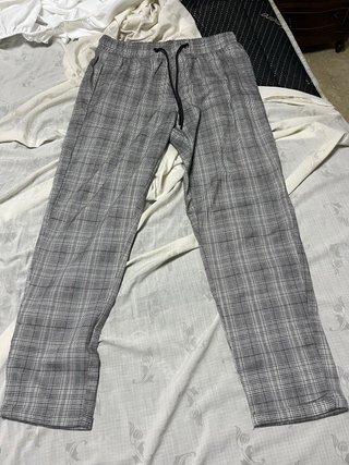 Pantalón de cuadros gris hombre