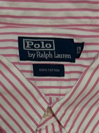 Camisa Polo Ralph Lauren Rayas Rosas Manga Corta
