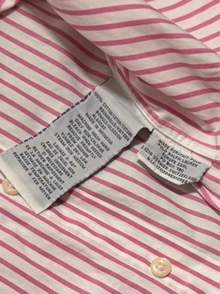 Camisa Polo Ralph Lauren Rayas Rosas Manga Corta