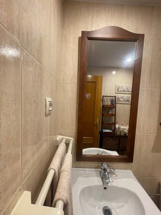 Mueble baño lavabo + espejo madera
