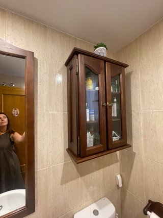 Mueble baño lavabo + espejo madera