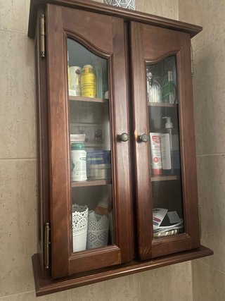 Mueble baño lavabo + espejo madera