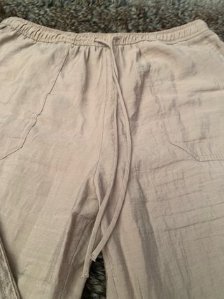 Pantalones Zara cintura elástica beige