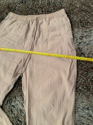 Pantalones Zara cintura elástica beige