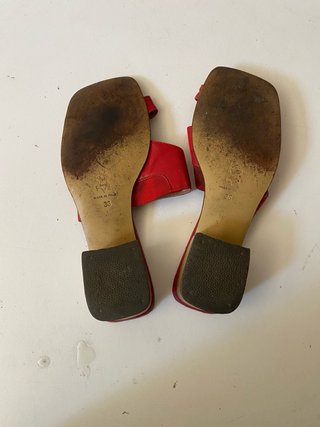 Sandali sabot vintage Eva pelle rossa