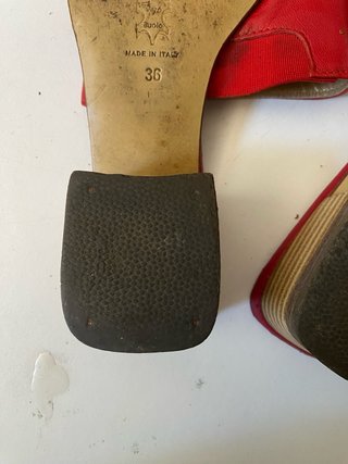 Sandali sabot vintage Eva pelle rossa