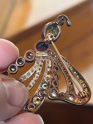 Spilla vintage argento e pietre dure