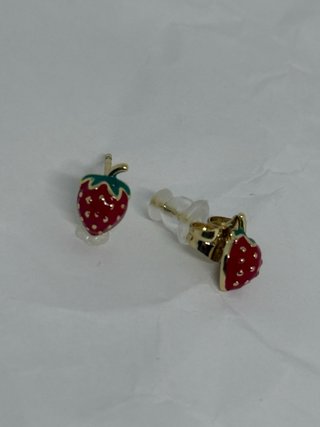 Pendientes Oro Laminado 14k Fresas
