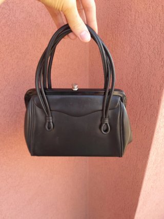 Borsetta anni '50 in pelle nera