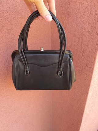 Borsetta anni '50 in pelle nera