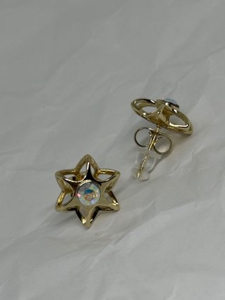 Pendientes oro laminado 14k estrella