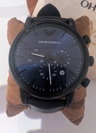 Reloj Emporio Armani Negro/Azul Cuero