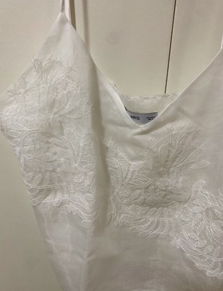 Blusa Mango Blanca Encaje