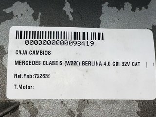 98419 caja cambios 722639 mercedes clase s (w220)