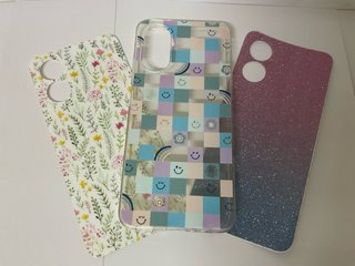 Confezione di 3 cover per OPPO A17: fiori, sorrisi e glitter