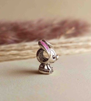 Pandora Charm Stitch Rosa y Plateado