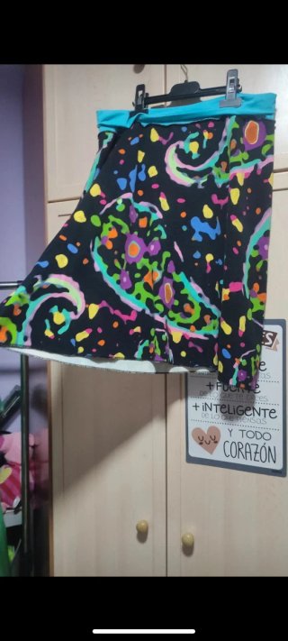 Falda estampada multicolor