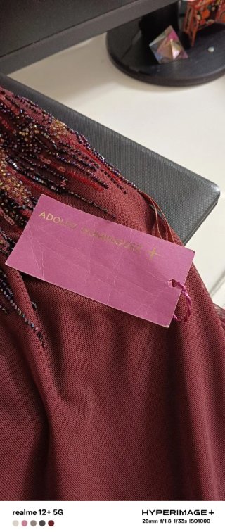 Camisa fiesta lentejuelas morada/roja