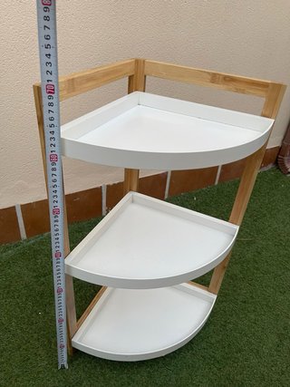 Estantería Rinconera Bambú Blanca