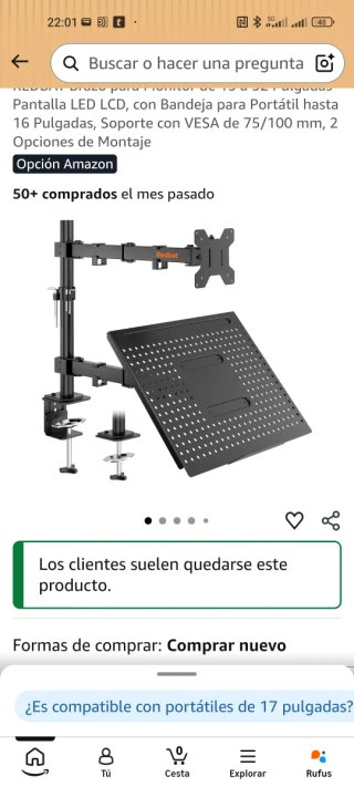 Soporte doble pantalla/ordenador