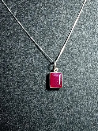 Colgante Plata Ley Rubí facetado