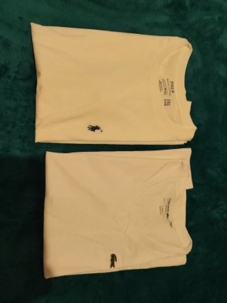 Pack 2 Camisetas Blancas Ralph Lauren y Lacoste (T