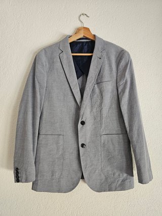 2x Americana hombre cuadros beige y gris