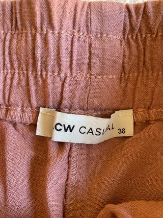 Pantalones de viscosa, algodón y lino talla 36
