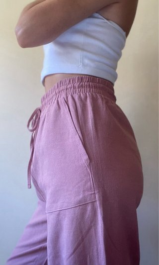 Pantalones de viscosa, algodón y lino talla 36