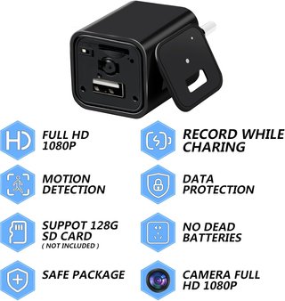 Cámara Espía Mini Cargador USB 1080P