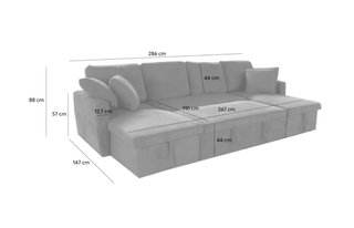 Sofá cama 4 plazas chaise longue