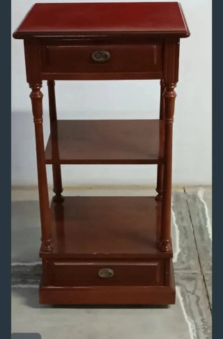 Mesa auxiliar madera 2 cajones balda