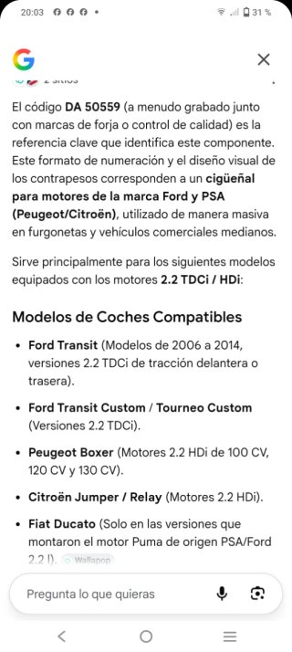 Cigüeñal Coche DA 50559