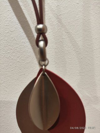 Colgante Tropicart Hojas Burdeos/Gris