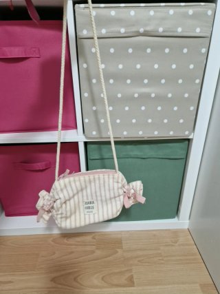 Bolso Zara niña candy rosa y blanco