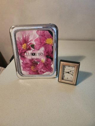 Portafoto e sveglia Silver plated