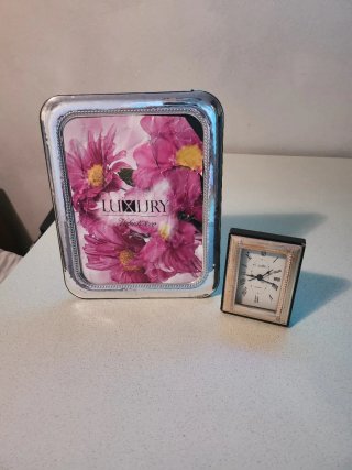 Portafoto e sveglia Silver plated