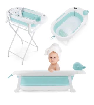 Bañera Plegable Bebé con Termómetro patas y almoha