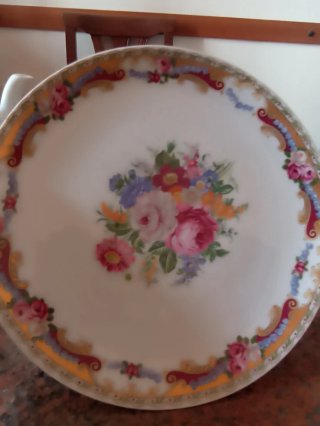 Teiera vintage Limoges con piatto