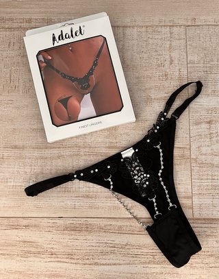 Conjunto Lenceria Encaje Mariposas negro