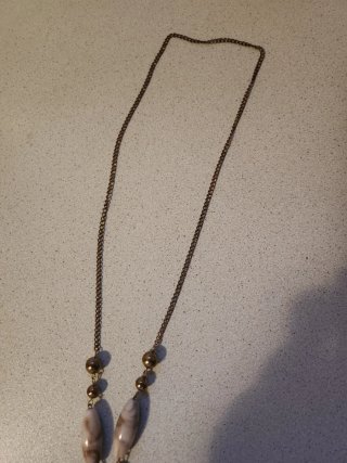 Collana donna con pietre color beige e marrone