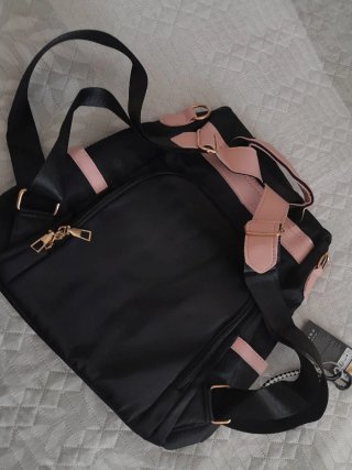 Mochila JINGPIN Negra y Rosa