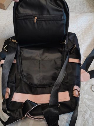 Mochila JINGPIN Negra y Rosa