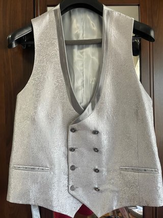Traje Novio Chaleco Corbatin Cuello Mao Azul Arlo