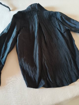 Camicia raso nero incrociata