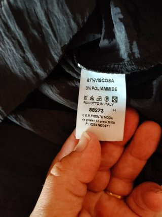Camicia raso nero incrociata