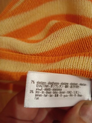 Top Zara Rayas Naranja y Amarillo Talla M