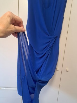 Abito blu Cina con drappeggio