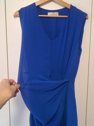 Abito blu Cina con drappeggio